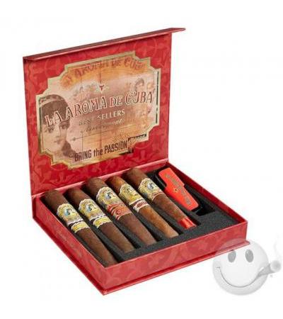 La Aroma de Cuba Best Sellers Assortment 5 Cigars + Lighter