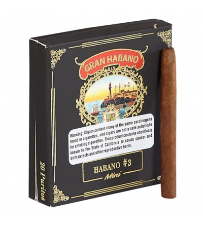 Gran Habano Minis #3 Habano (black) (3.5"x20) Pack of 20