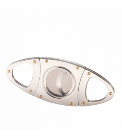 DOUBLE BLADE STAINLESS OVAL CIGAR CUTTER